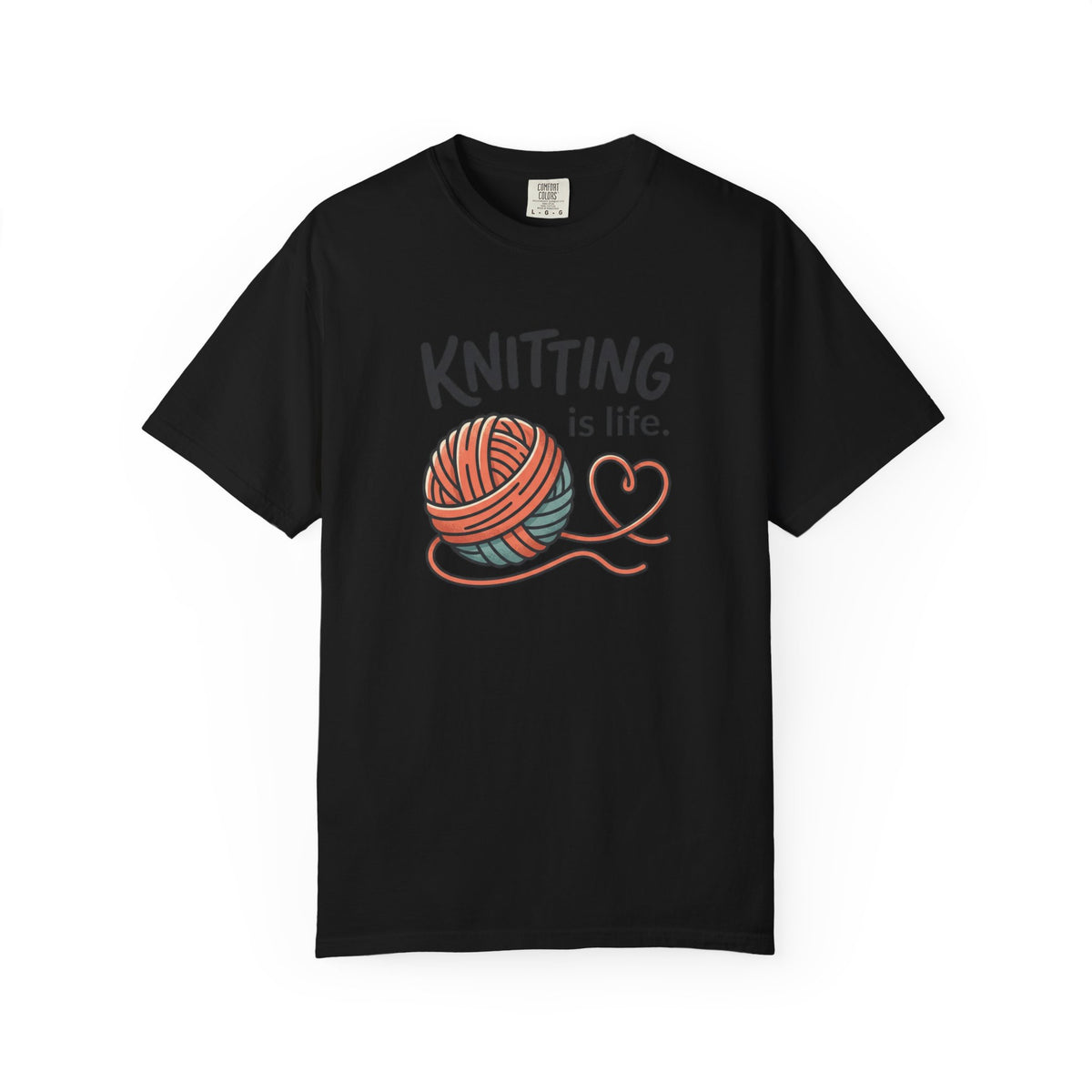 Knitting Is Life Illustration T-Shirt | Knitter, Knitting Lover Tee