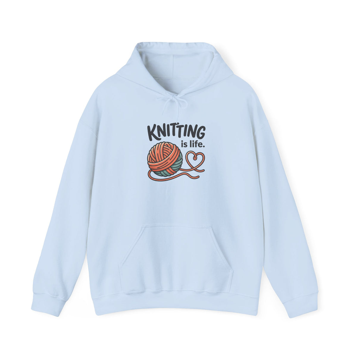 Knitting Is Life Graphic Hoodie | Knitter, Cozy Knitting Sweatshirt