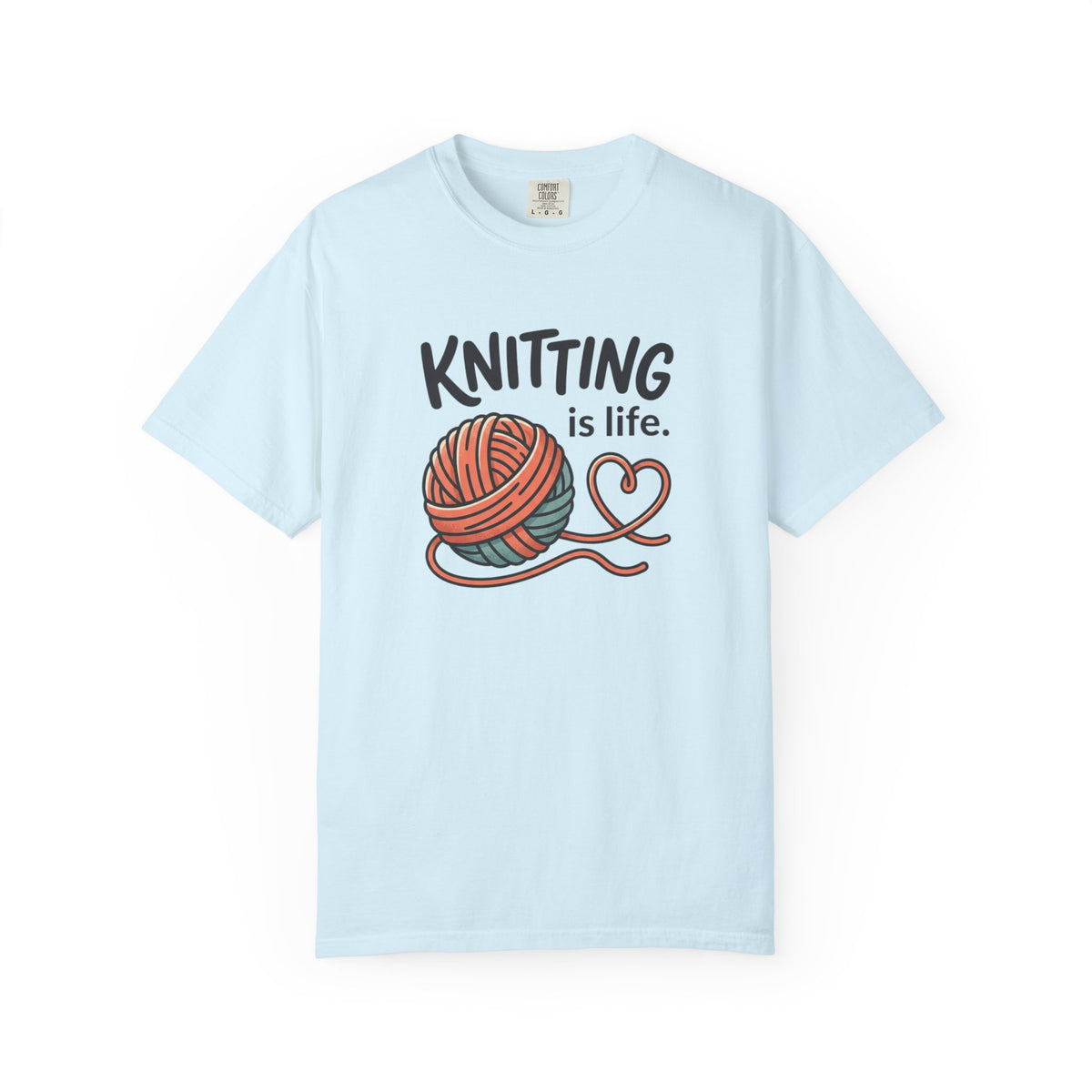 Knitting Is Life Illustration T-Shirt | Knitter, Knitting Lover Tee