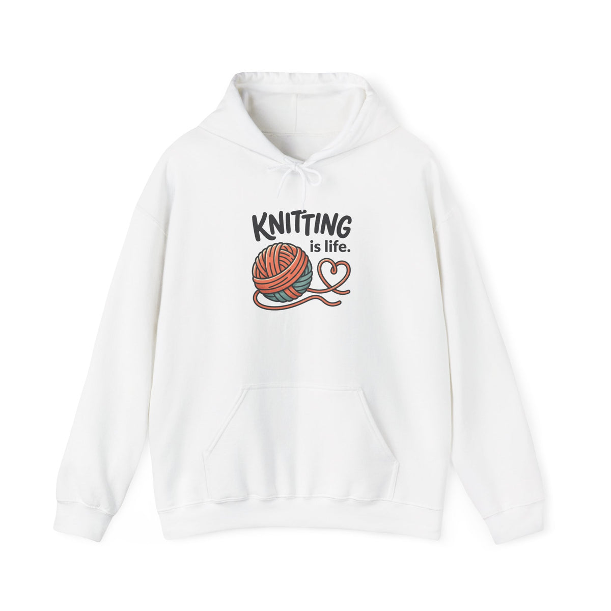 Knitting Is Life Graphic Hoodie | Knitter, Cozy Knitting Sweatshirt