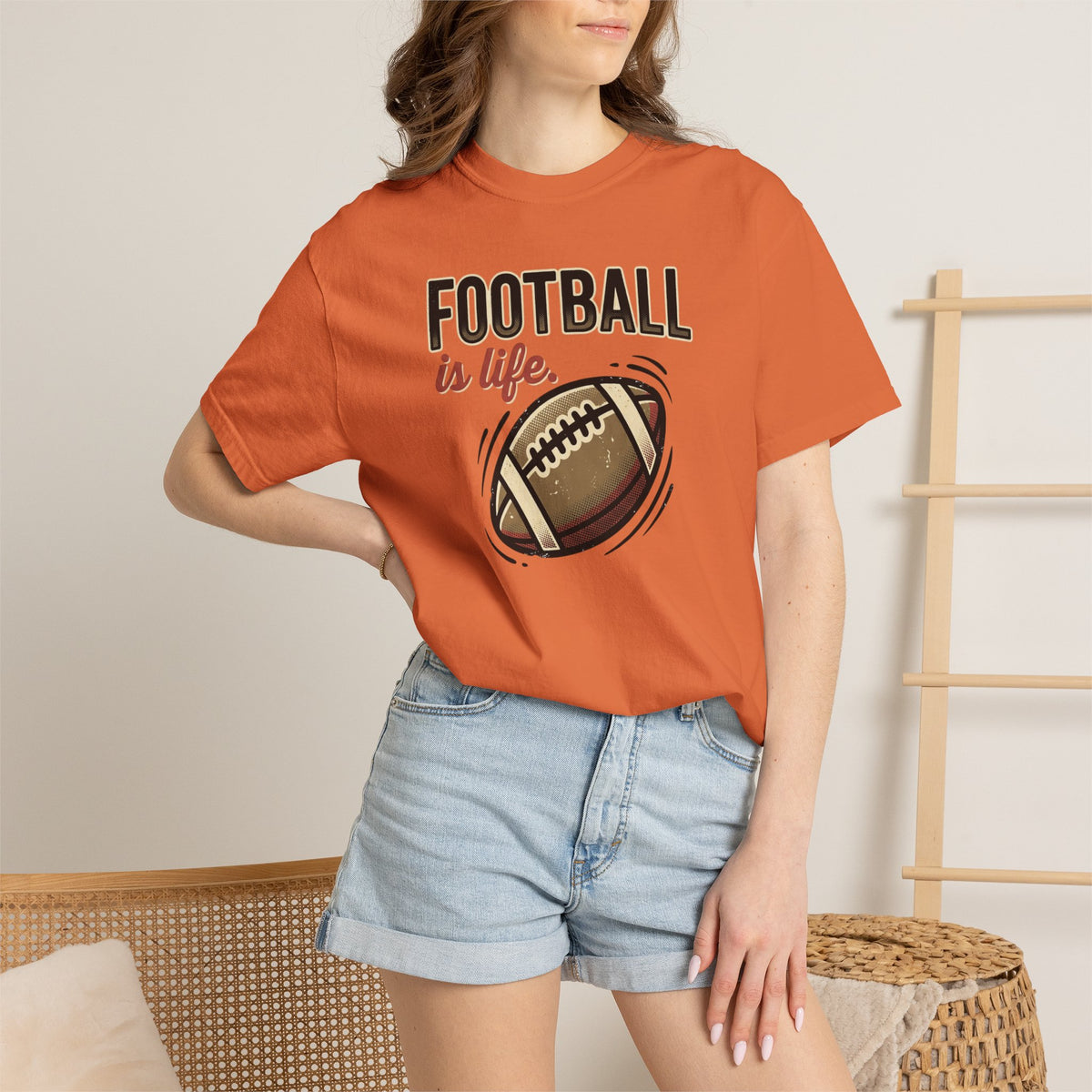 Football Is Life Illustration T-Shirt | Game Day, Football Lover Tee