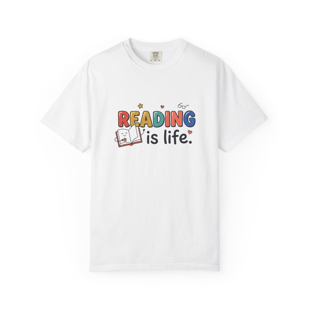 Reading Is Life Book Illustration T-Shirt | Book Lover, Reader Tee