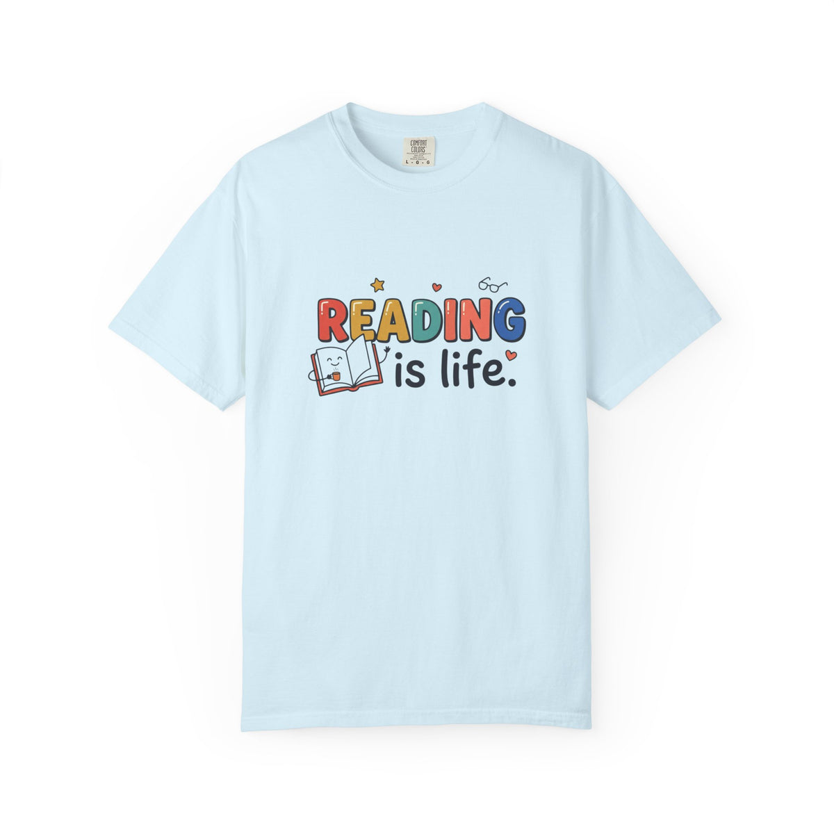 Reading Is Life Book Illustration T-Shirt | Book Lover, Reader Tee