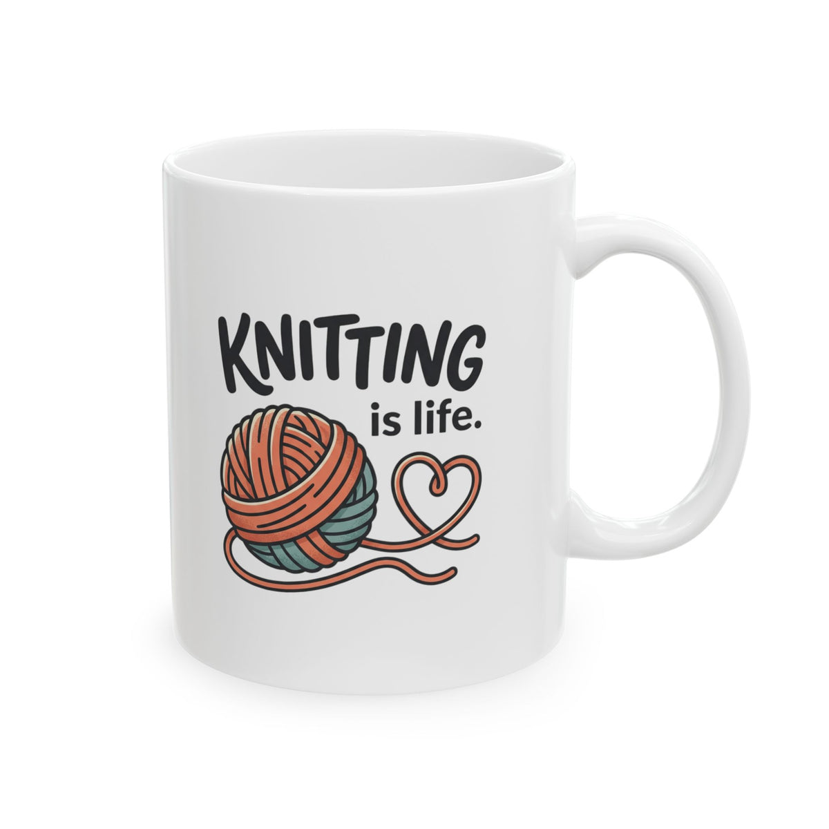 Knitting Is Life Ceramic Mug | Knitter, Knitting Lover Gift