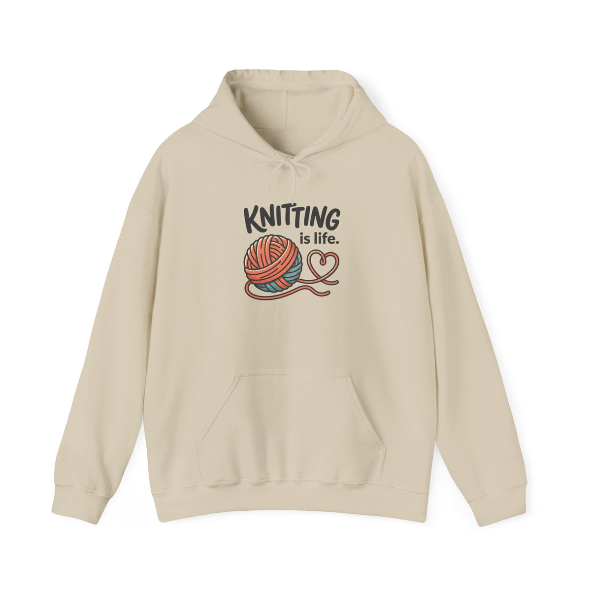 Knitting Is Life Graphic Hoodie | Knitter, Cozy Knitting Sweatshirt