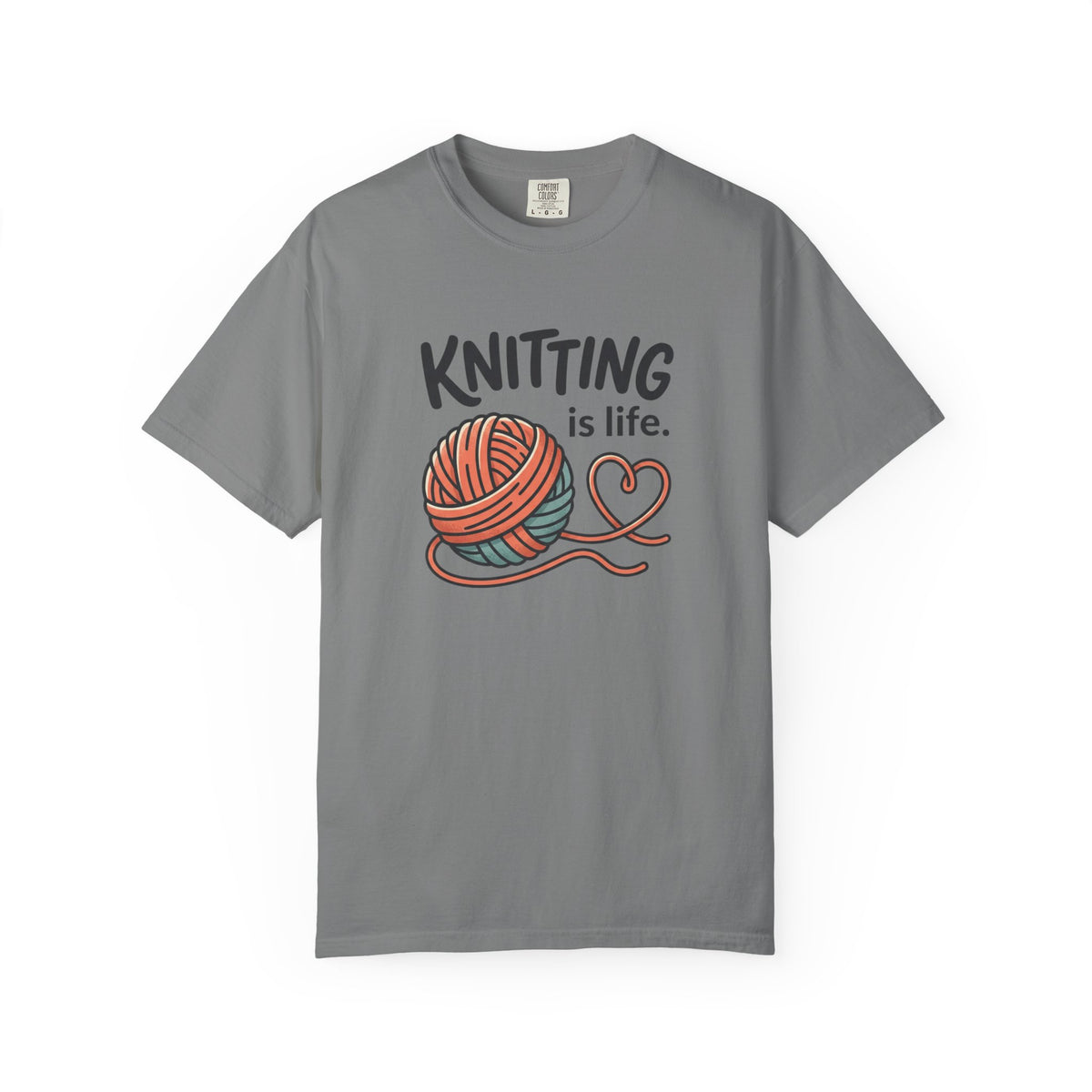 Knitting Is Life Illustration T-Shirt | Knitter, Knitting Lover Tee