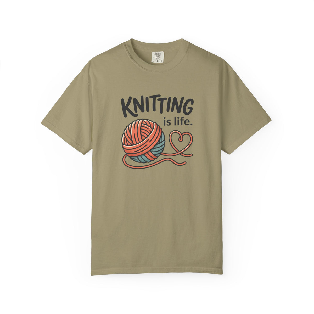 Knitting Is Life Illustration T-Shirt | Knitter, Knitting Lover Tee