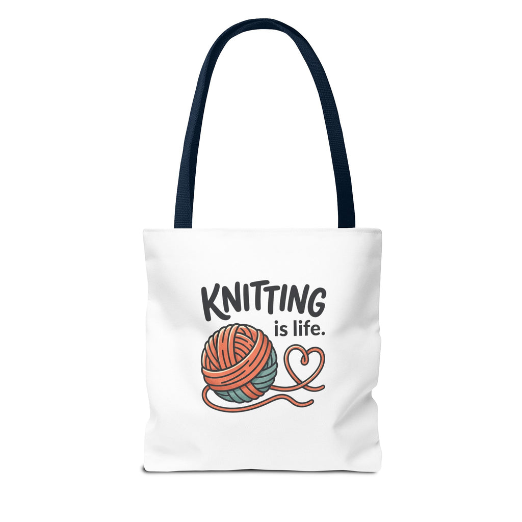 Knitting Is Life Tote Bag | Knitter, Knitting Lover Bag