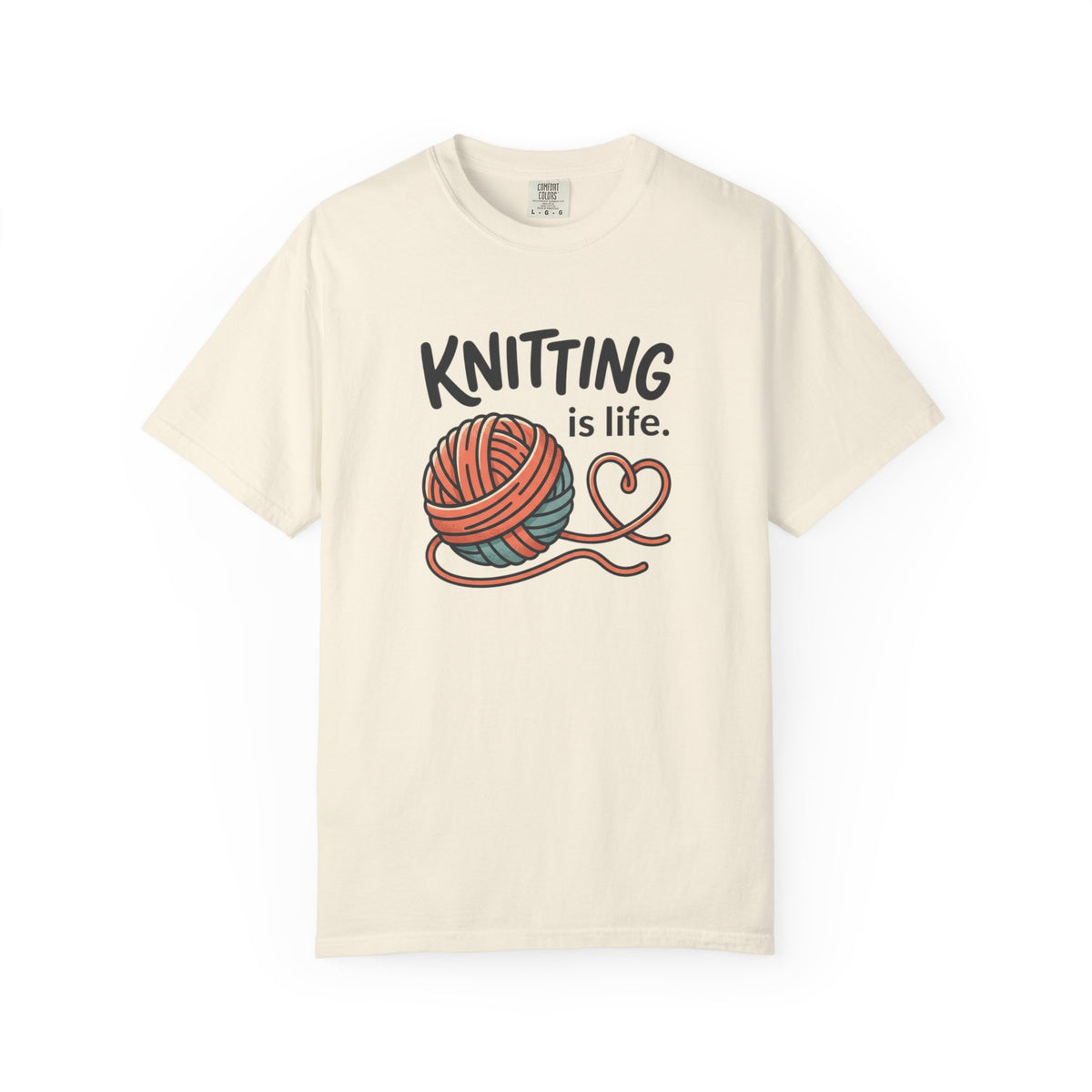 Knitting Is Life Illustration T-Shirt | Knitter, Knitting Lover Tee