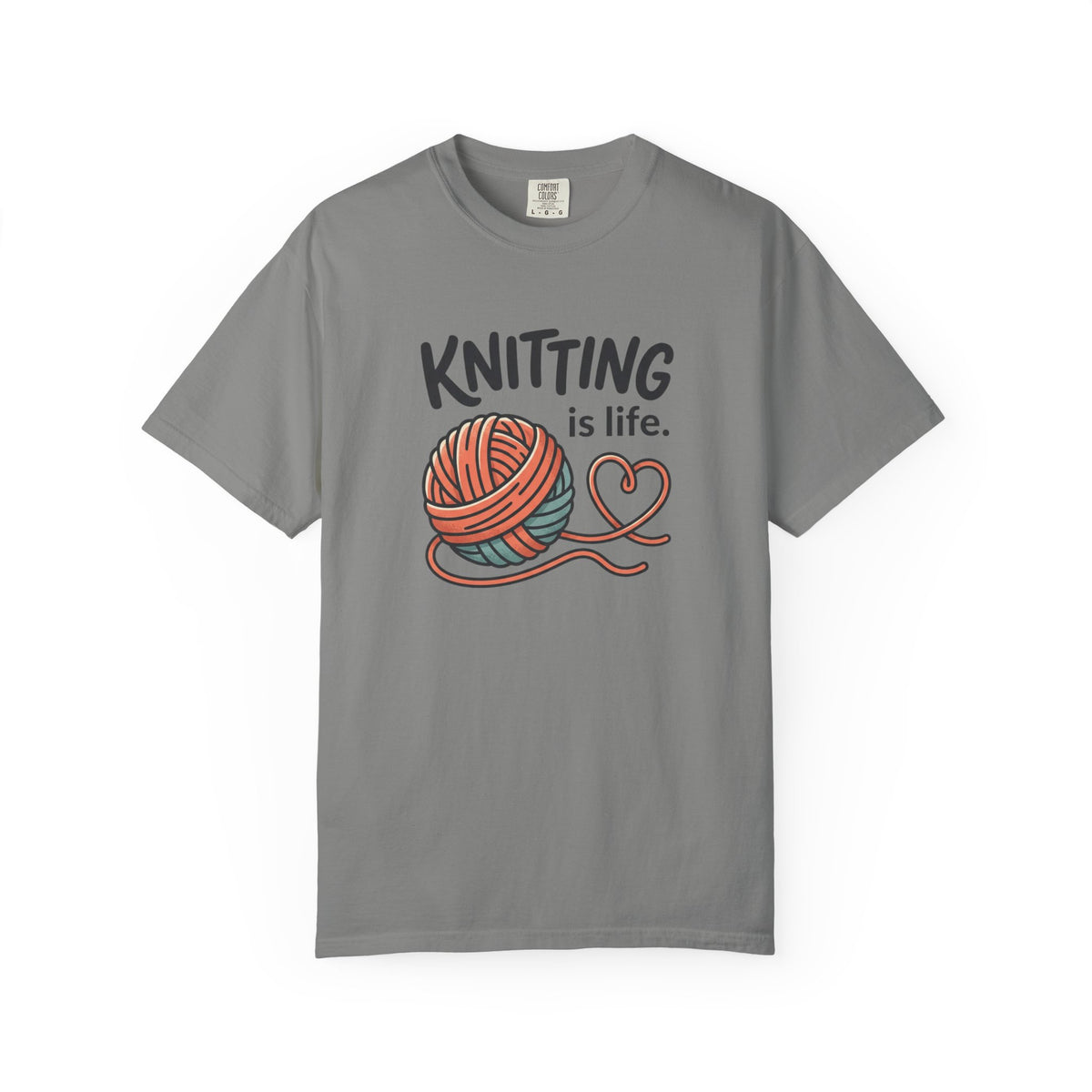 Knitting Is Life Illustration T-Shirt | Knitter, Knitting Lover Tee