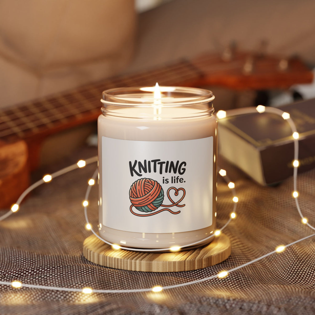 Knitting Is Life Scented Candle | Cozy Home Decor, Knitter Gift