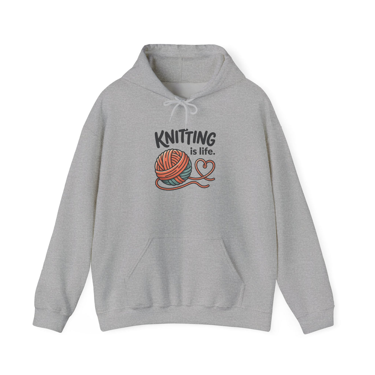 Knitting Is Life Graphic Hoodie | Knitter, Cozy Knitting Sweatshirt