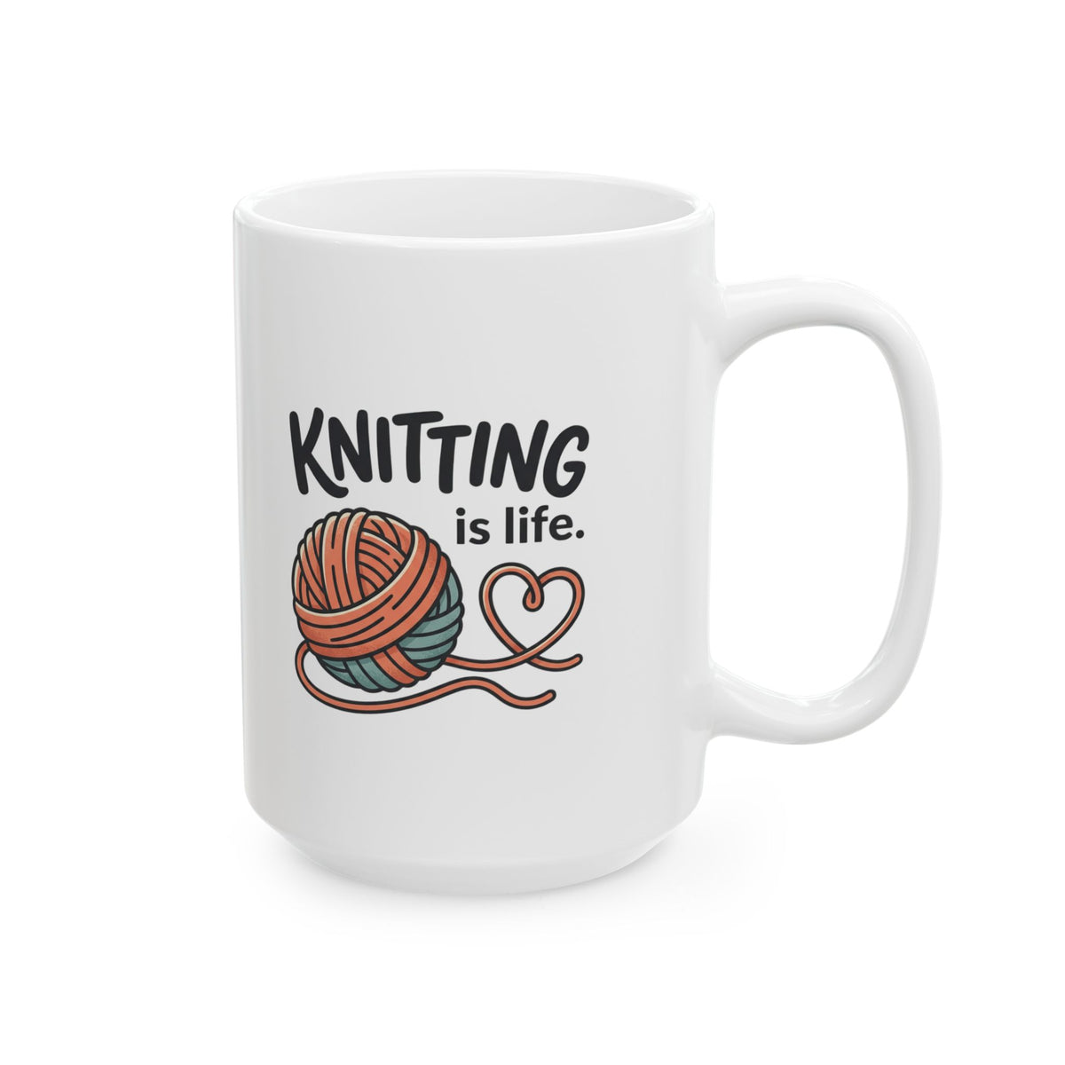 Knitting Is Life Ceramic Mug | Knitter, Knitting Lover Gift