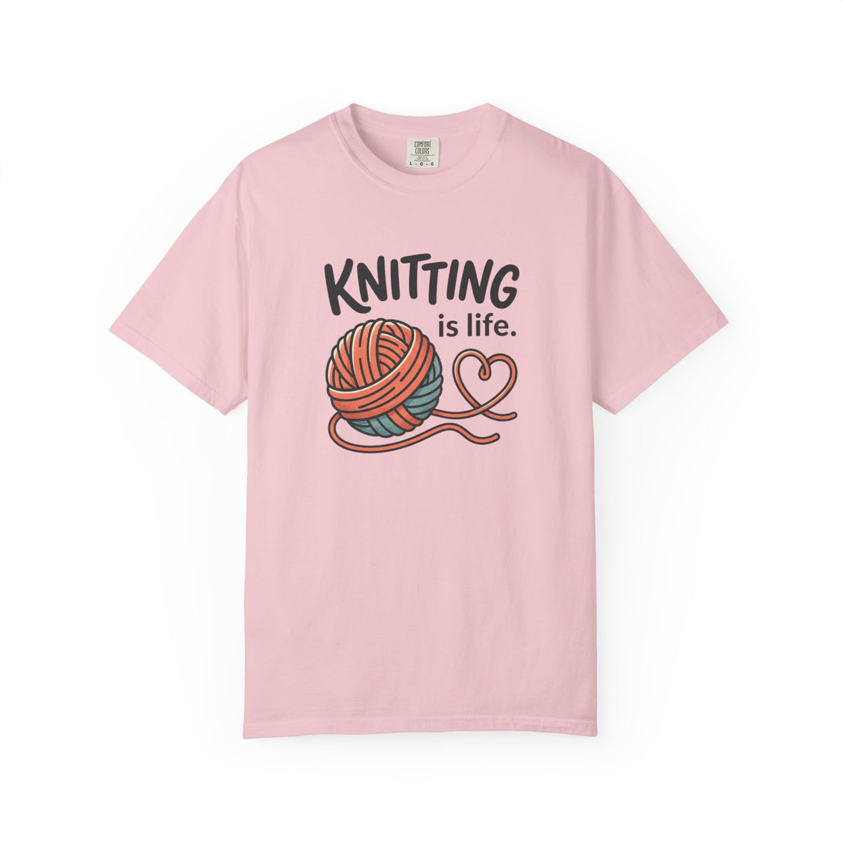 Knitting Is Life Illustration T-Shirt | Knitter, Knitting Lover Tee